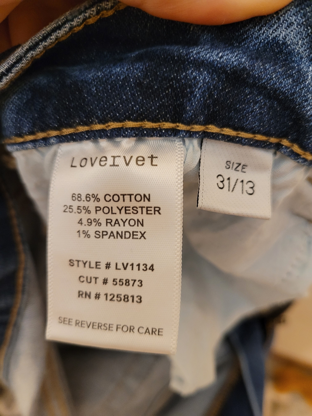 Loveivet by Vervet LV1134 High Rise Wide Leg Cropped Raw Hem Jeans Size 31/13 - Picture 6 of 8